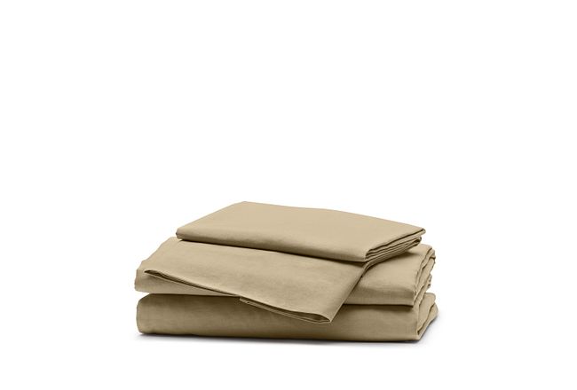 Linen Blend Khaki Sheet Set